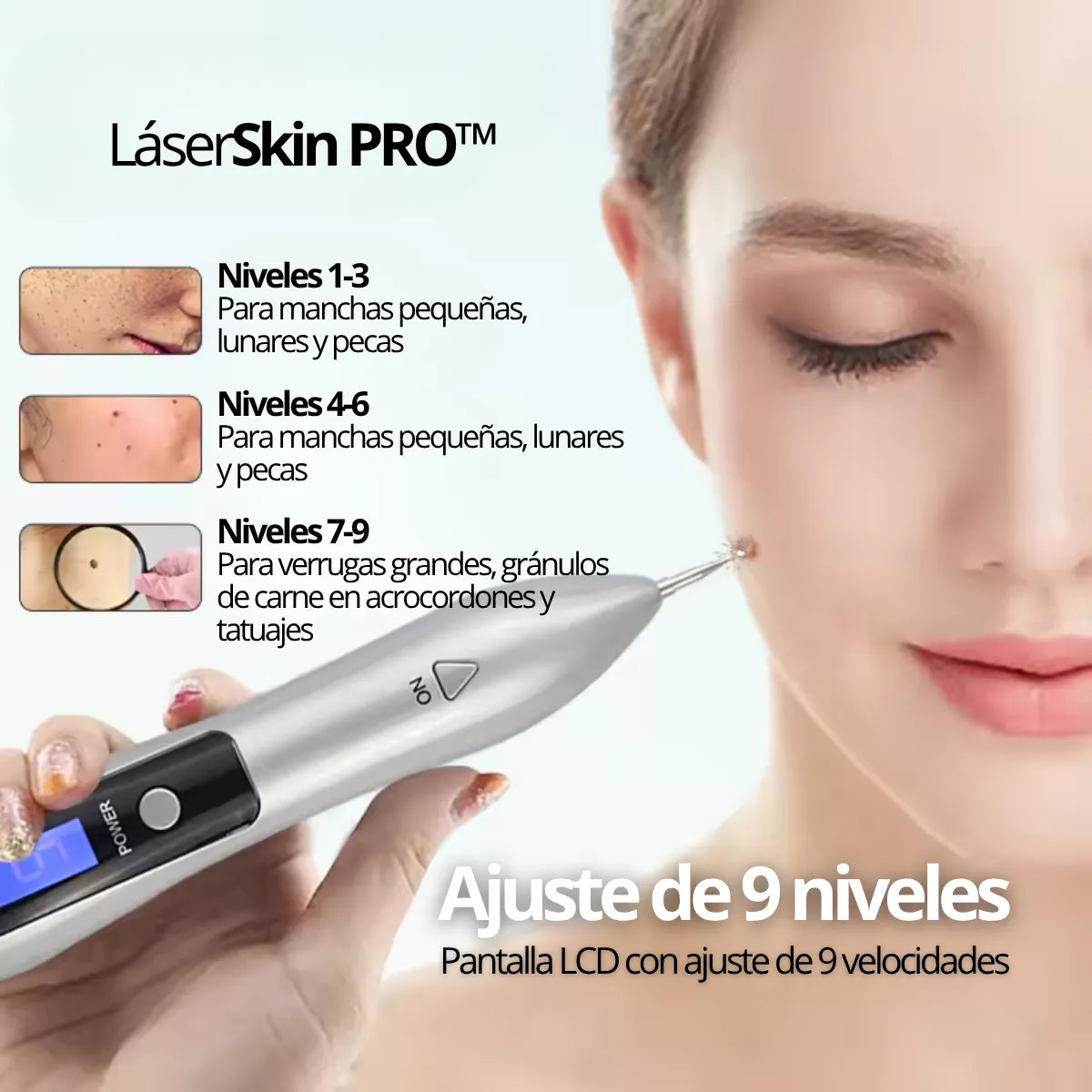 LÁSERSKIN PRO™ CAUTERIZADOR ELIMINA LUNARES, MANCHAS Y VERRUGAS EN SEGUNDOS