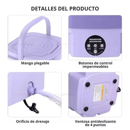 Mini lavadora eléctrica compacta y eficiente